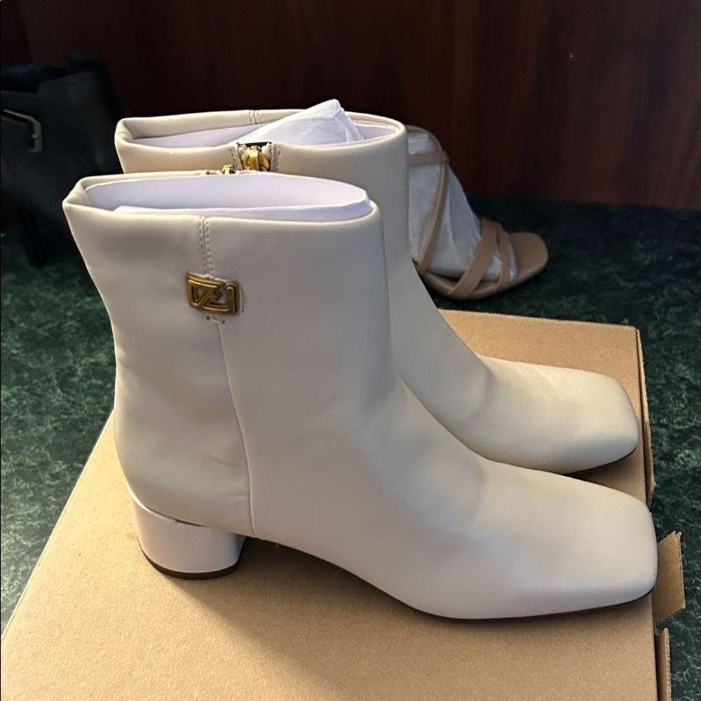 Franco Sarto Noah Cream Ankle Booties